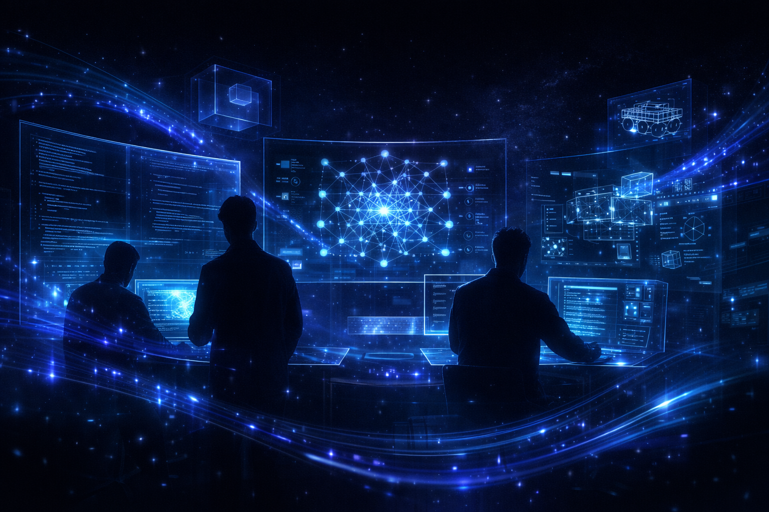 Dimensional Flow - Futuristic workspace